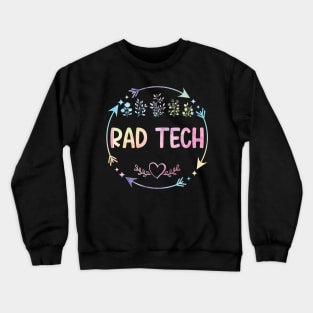 Rad Tech cute floral watercolor Crewneck Sweatshirt